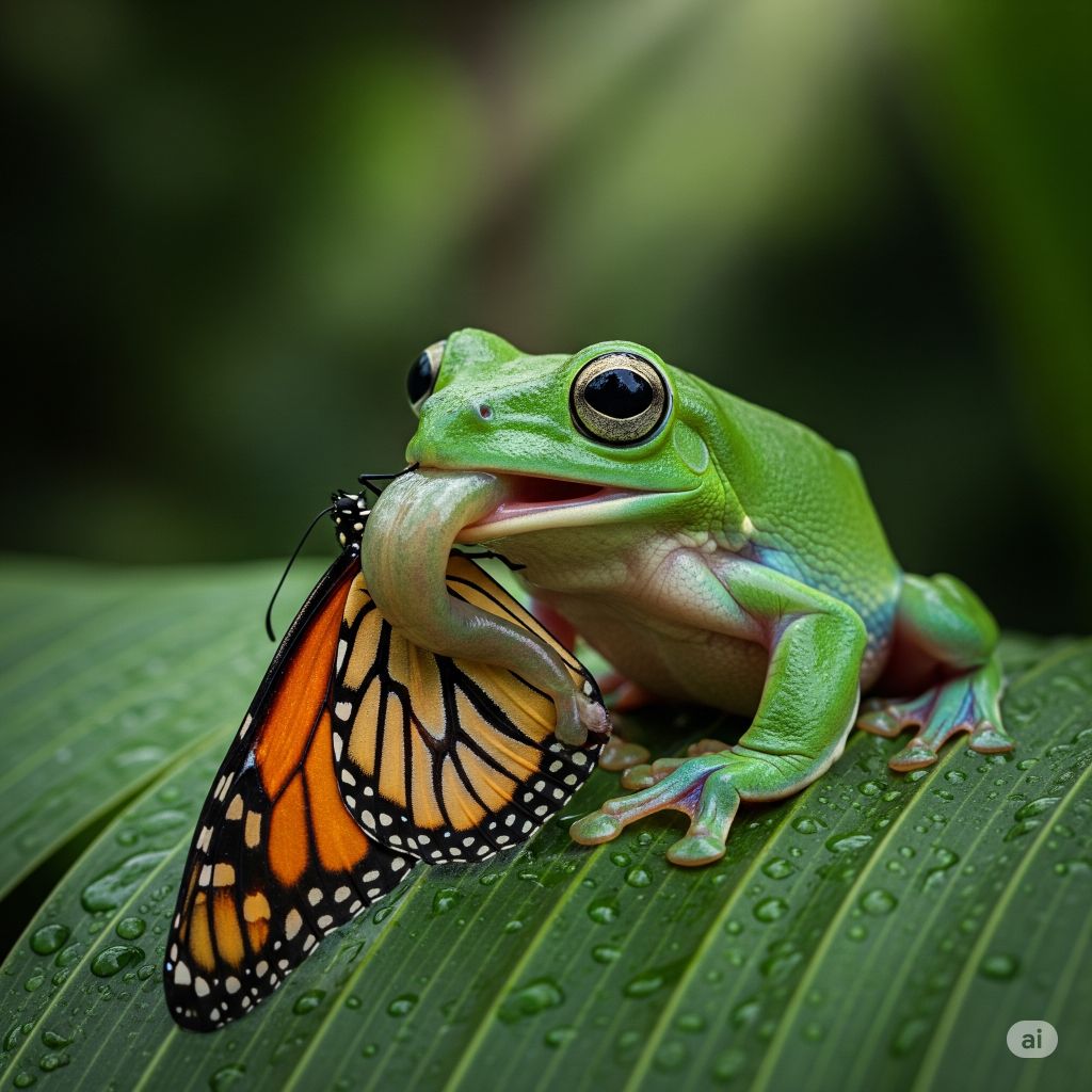 Amphibians as Butterfly Predators