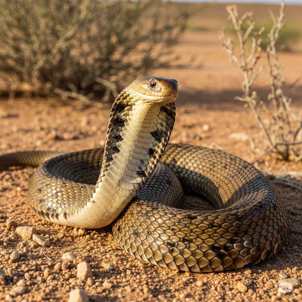 Caspian Cobra (Persian or Russian Cobra) (Naja oxiana)