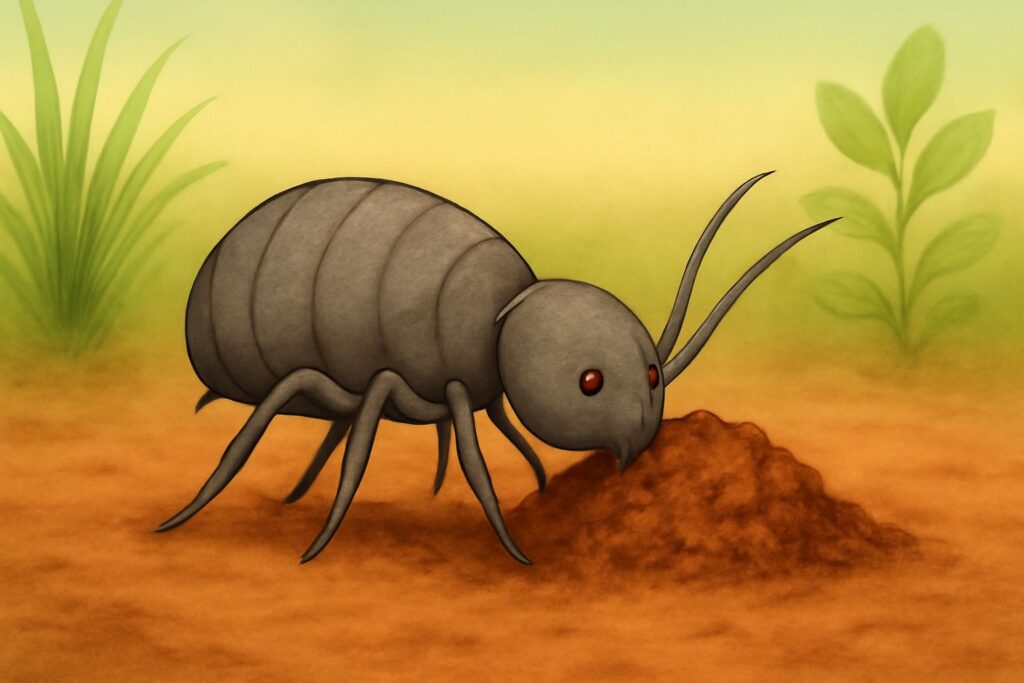 termite eating soil