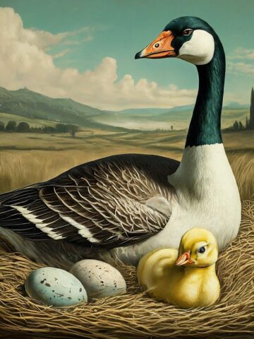 Goose Abandon Her Eggs and Nest