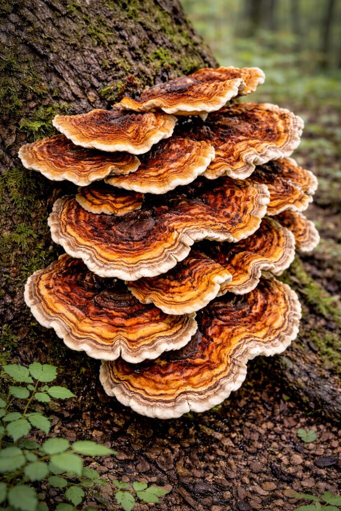 False Turkey Tail (Stereum ostrea)
