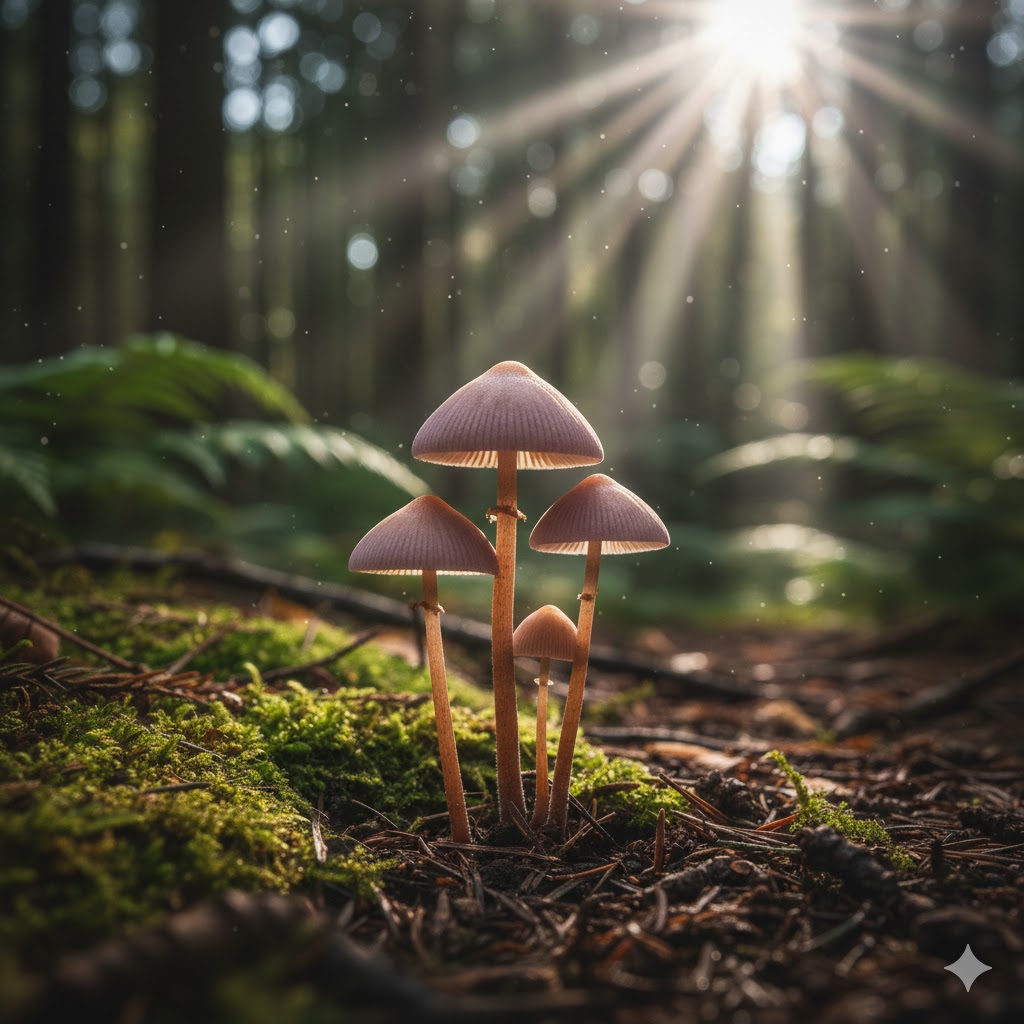 Lilac Bonnet (Mycena pura)