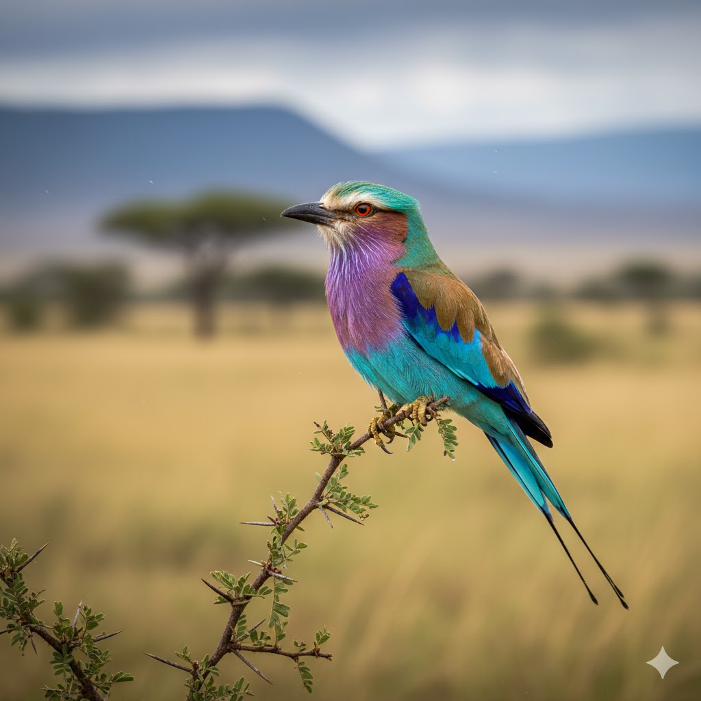 Lilac-Breasted Roller (Coracias caudatus)