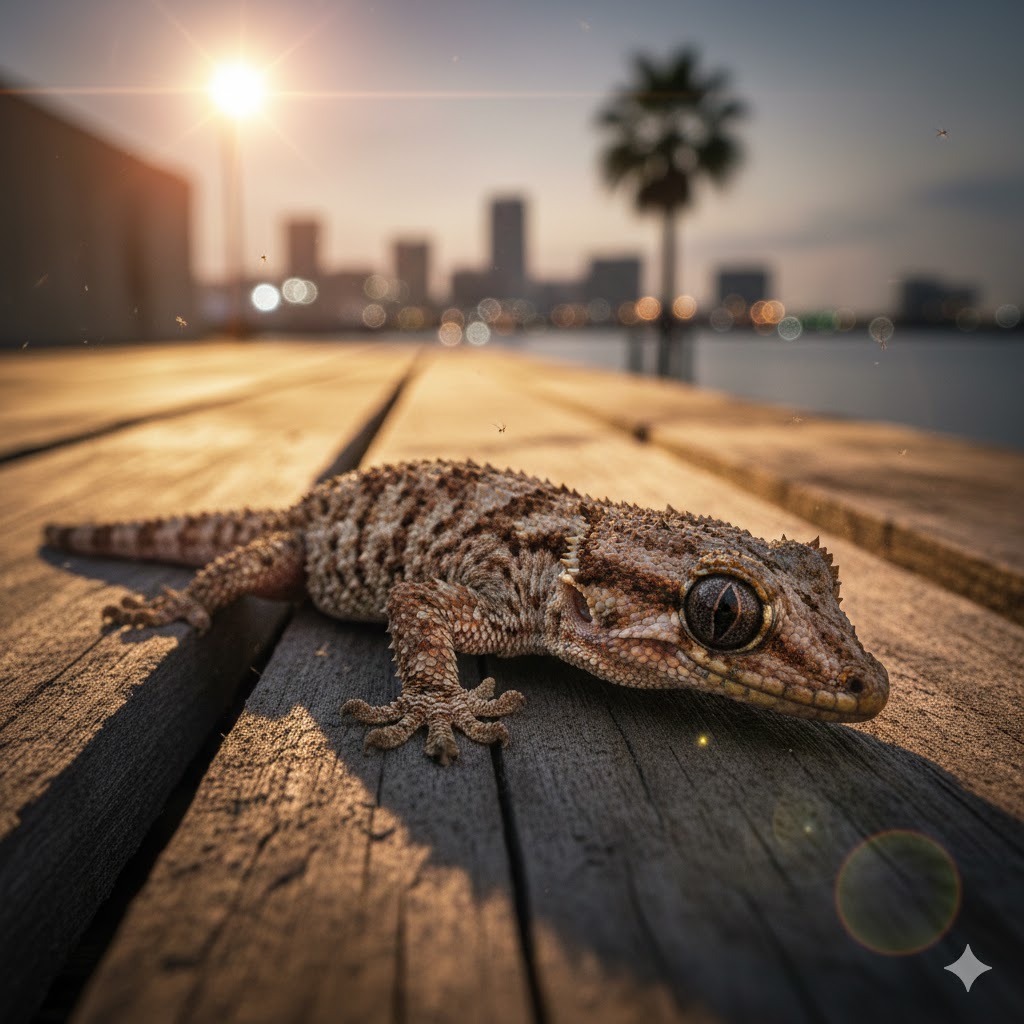 Rough-Tailed Gecko (Cyrtopodion scabrum)