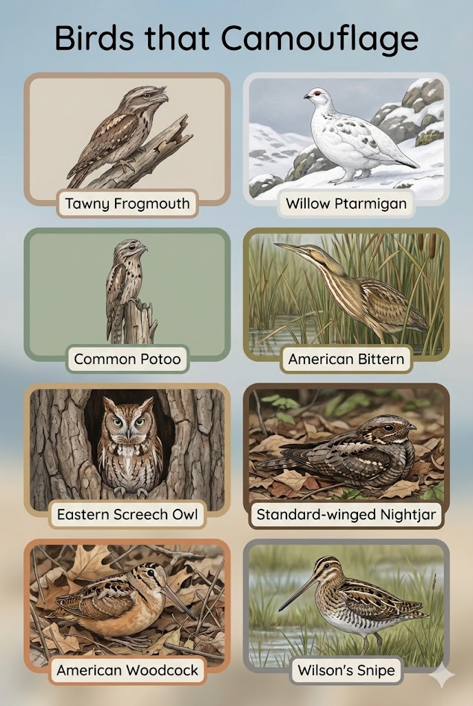 Birds That Camouflage Themselves