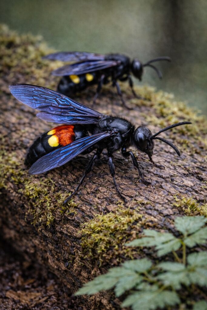 Blue-Winged Wasps (Scolia dubia)