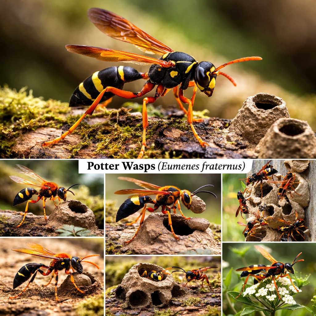 Potter Wasps (Eumenes fraternus)
