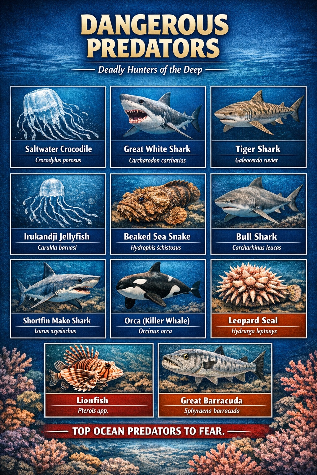 Other Dangerous Ocean Predators infographic