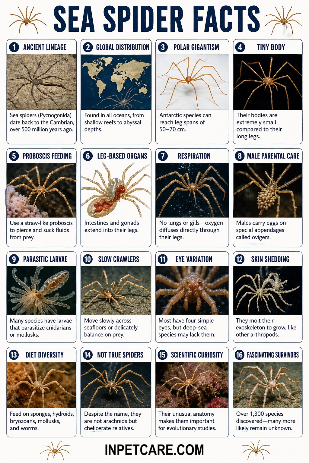 Sea Spider Facts Infographic